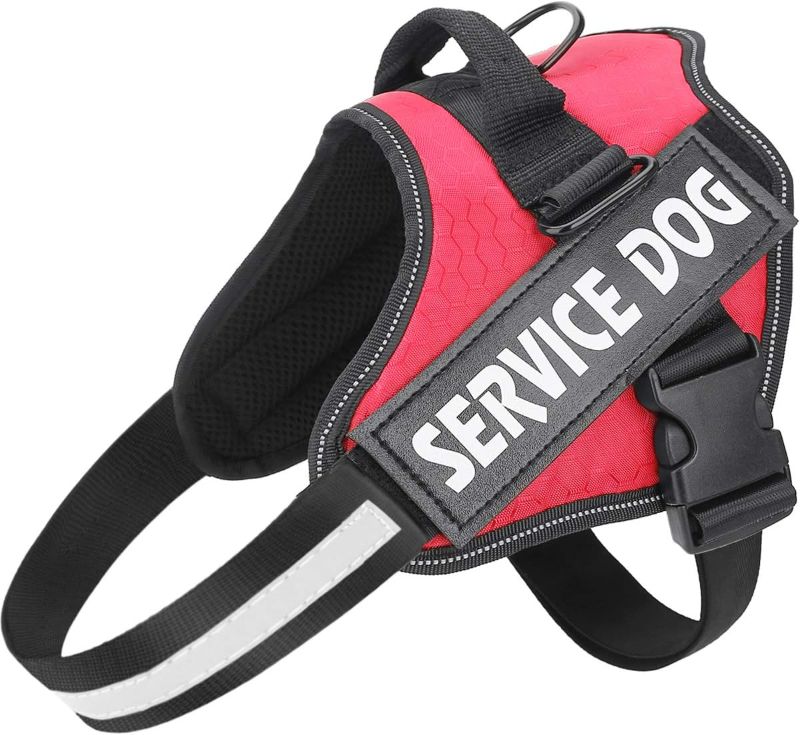 Photo 1 of MUMUPET Service Dog Harness, No Pull Easy On and Off Pet Vest Harness, 3M Reflective Breathable & Easy Adjust Pet Halters with Nylon Handle - No More Tugging or Choking for Small Medium Dogs-, (Size-Medium)
