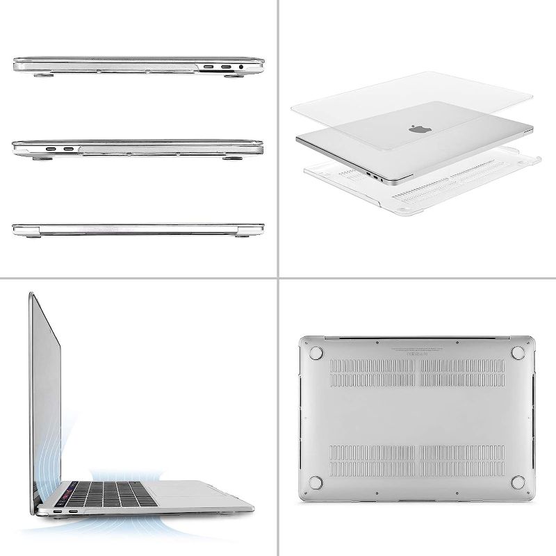 Photo 2 of MOSISO Compatible with MacBook Pro 13 inch Case 2023, 2022, 2021, 2020-2016 M2 M1 A2338 A2251 A2289 A2159 A1989 A1708 A1706 with/Without Touch Bar, Plastic Hard Shell Case Cover, Crystal Clear with Jelly Keyboard Cover

