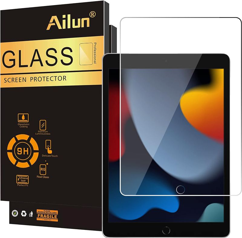 Photo 1 of Ailun Screen Protector for iPad 9th 8th 7th Generation (10.2 Inch, iPad 9/8/7, 2021&2020&2019) Tempered Glass/Apple Pencil Compatible [1 Pack]
