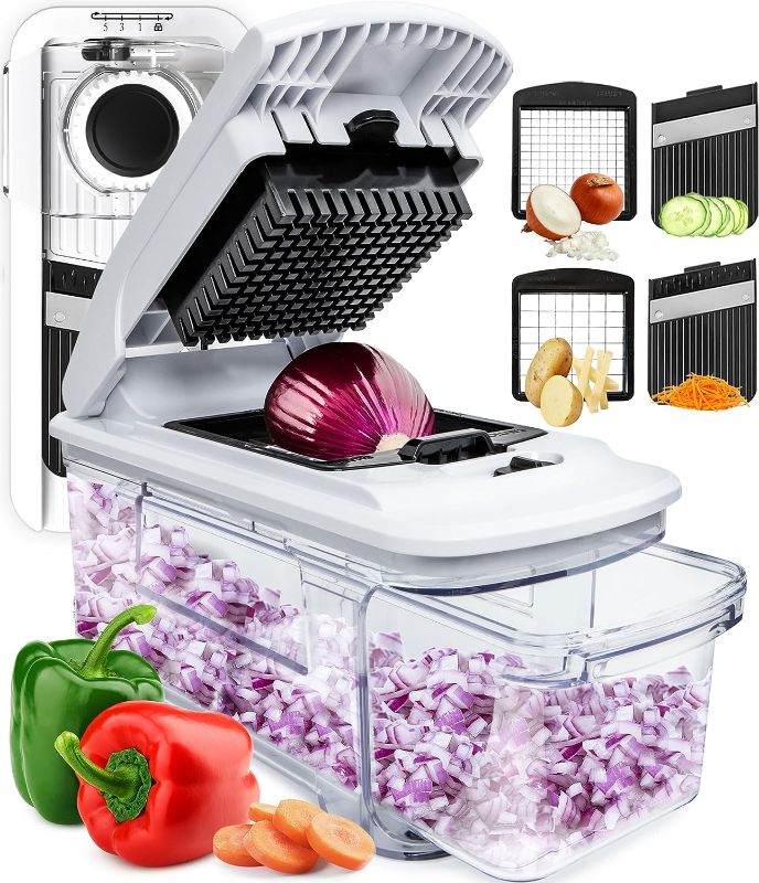 Photo 1 of Fullstar 4-in-1 Vegetable Chopper, Mandoline Slicer - Multi Blade French Fry Cutter & Veggie Dicer - With Catch Tray, Fingerguard And More Kitchen Gadgets
