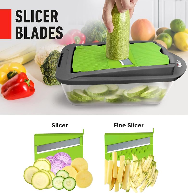 Photo 4 of Mueller Pro-Series 10-in-1, 8 Blade Vegetable Chopper, Onion Mincer, Cutter, Dicer, Egg Slicer with Container

