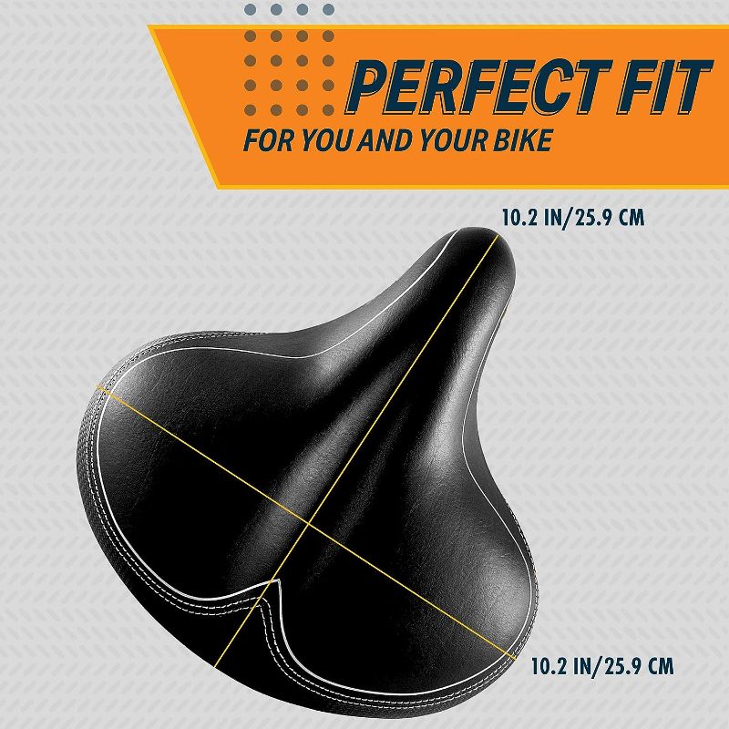 Photo 1 of Bikeroo Oversized Bike Seat for Peloton Bike & Bike+, Exercise or Road Bikes - Compatible Bicycle Saddle Replacement with Wide Cushion for Men & Womens Comfort
