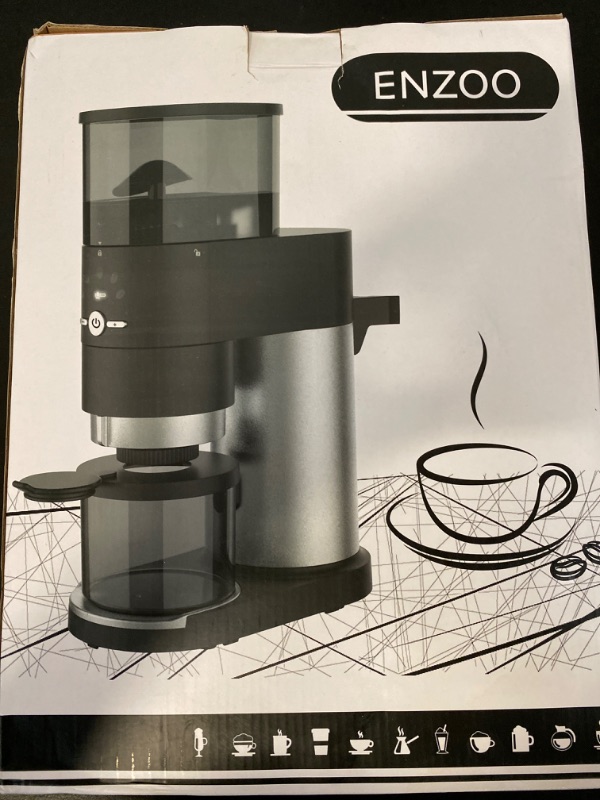 Photo 4 of Conical Burr Coffee Grinder, ENZOO Electric Coffee Bean Grinder with Detachable Design for Easy Cleaning, 40 Precise Grind Setting for Espresso, Drip Coffee, French Press and Percolator Coffee
