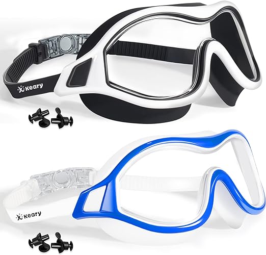 Photo 1 of Keary 2 Pack Swim goggles for Adult Youth with Soft Silicone Gasket, Anti-fog UV Protection No Leak Clear Vision Pool Goggles
