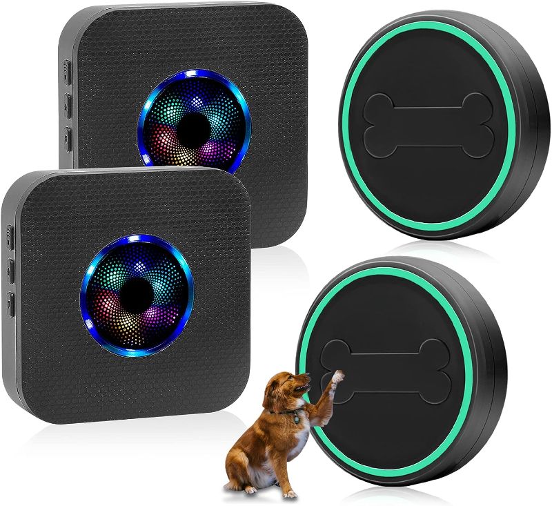 Photo 1 of CallToU Dog Doorbell Wireless Doggie Bell for Potty Training 3 Waterproof Touch Buttons 2 Portable Receivers (3 PACK)
