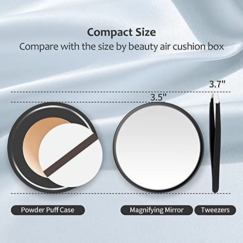 Photo 1 of MIYADIVA 30X Magnifying Mirror, Small Magnifying Mirror with Tweezers, As a Travel Mganifying Mirror, Compact Mirror Set for Plucking Eyebrows 3.5 Inches
