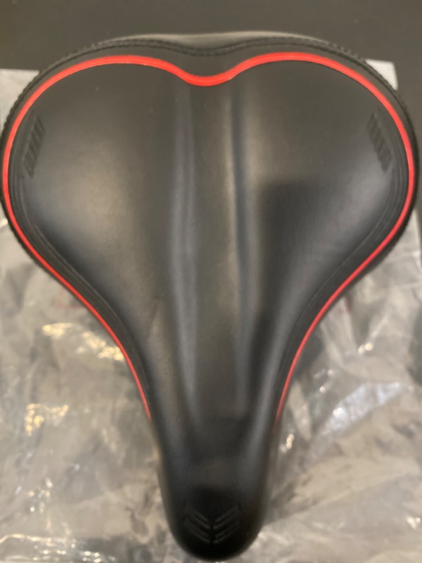 Photo 2 of Wide Saddle Bike Seat, Most Comfortable Bicycle Seat, Universal Replacement Bike Saddle for MTB Mountain/City Bikes, Wide Bicycle Saddle with Extra Padded Memory Foam, Improves Riding Comfort for Men/Women
