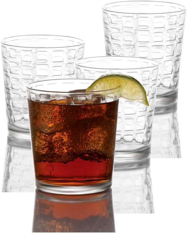Photo 1 of Circleware Blocks Set of 4 Heavy Base Drinking Whiskey Glasses Glassware Cups for Vodka, Brandy, Scotch, Bourbon & Liquor Beverages, 12.5 oz
