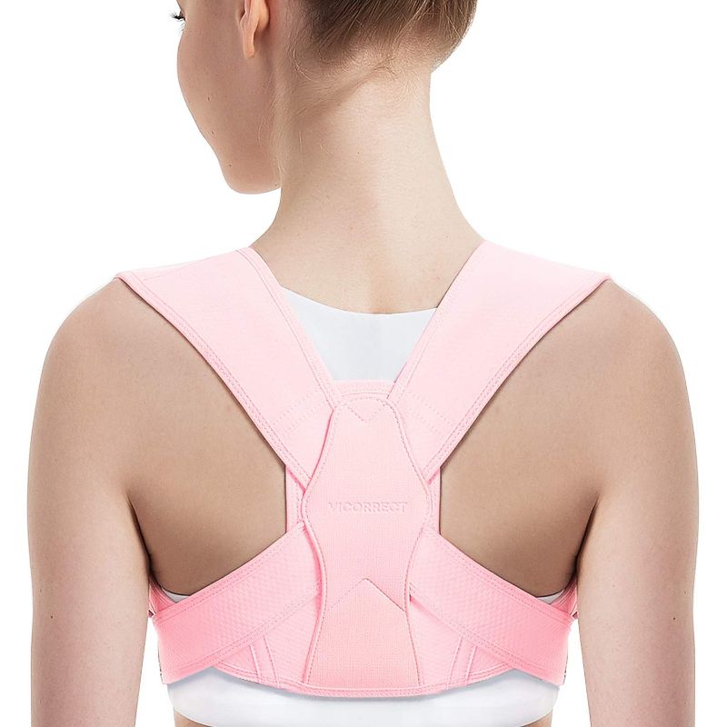 Photo 1 of Vicorrect Posture Corrector for Women and Men, Adjustable Upper Back Brace for Clavicle Support and Providing Pain Relief from Neck, Shoulder, and Upper Back S-M (25"-35")
