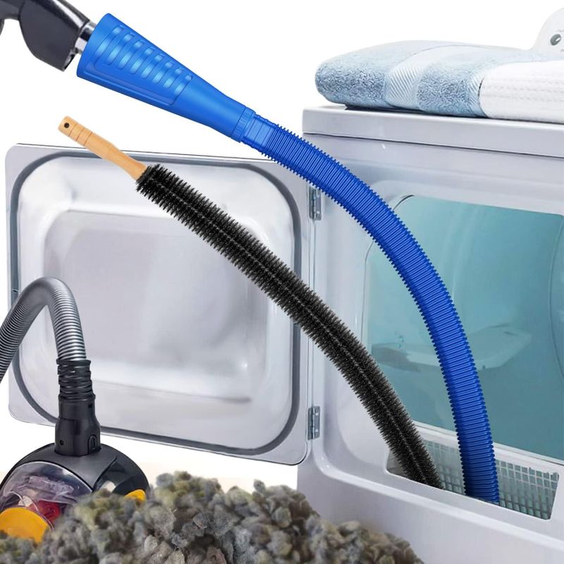 Photo 1 of Sealegend 2 Pieces Dryer Vent Cleaner Kit and Dryer Lint Brush Vacuum Hose Attachment Brush Lint Remover Power Washer and Dryer Vent Vacuum Hose?Deep Blue?
