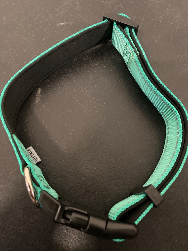 Photo 4 of JOYTALE- Grepad Polyester Dog Collars for Medium Dogs Female Male,Durable Comfortable Padded Basic Dog Collars for Puppy Small Extra Large Breed with Quick Release Safety Buckle for Dog Boy Girl,Lake Green,M
