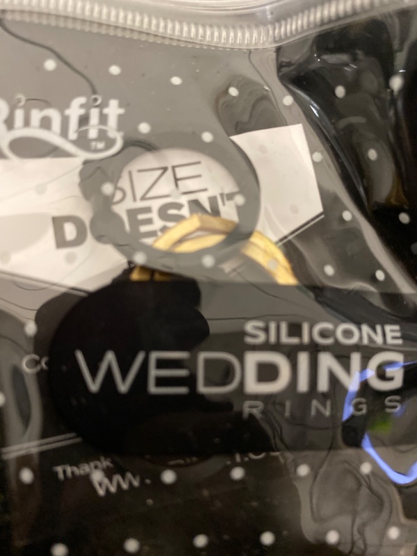 Photo 1 of Zollen Silicone Wedding Rings for Women 4/7 Packs - Stackable Silicone Rubber Wedding Bands - Innovative Heart Shaped Diamond and Wings Collections (BLACK/ GOLD )
