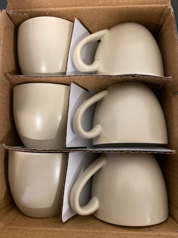Photo 3 of homEdge Mini Procelain Espresso Cup, 3 Ounces / 90 ml Tiny Coffee Mugs Demitasse for Espresso, Tea- Set of 6, Light Gray
