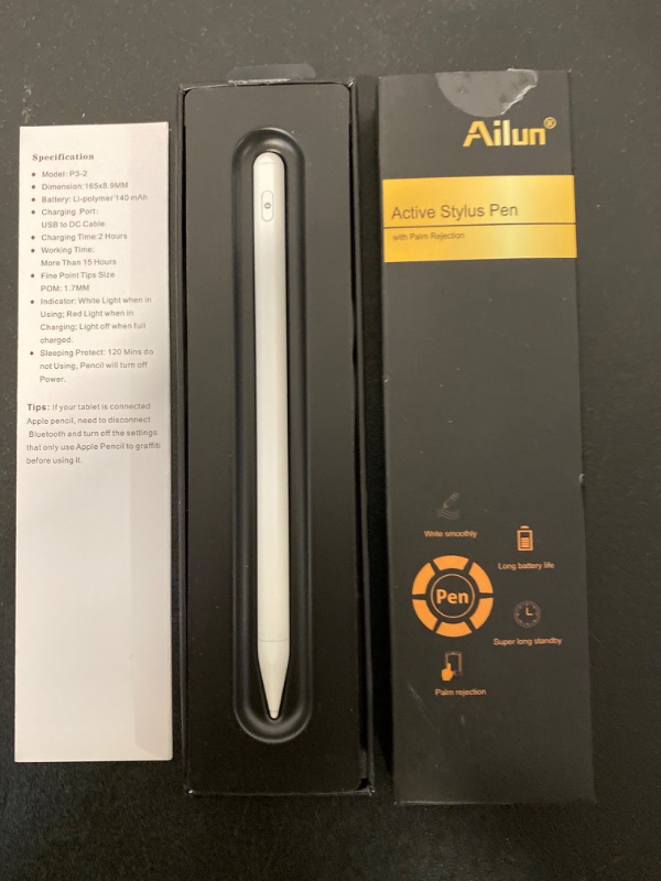 Photo 5 of Ailun Stylus Pen with Palm Rejection,Active Pencil for iPad (2018-2022) for Precise Writing Drawing (White)
