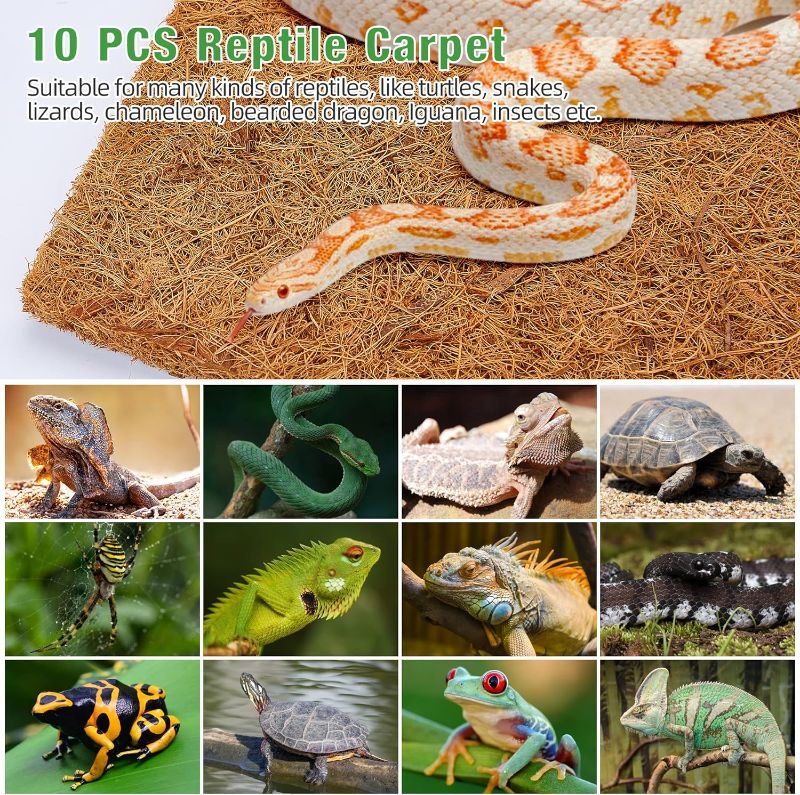 Photo 2 of SISIPAI LIFE Reptile Carpet Natural Coconut Fiber, " Tortoise Carpet Mat for Pet Terrarium Liner, Reptile Bedding Supplies for Lizard, Snake, Chameleon, Turtle, Bearded Dragon 2 piece
