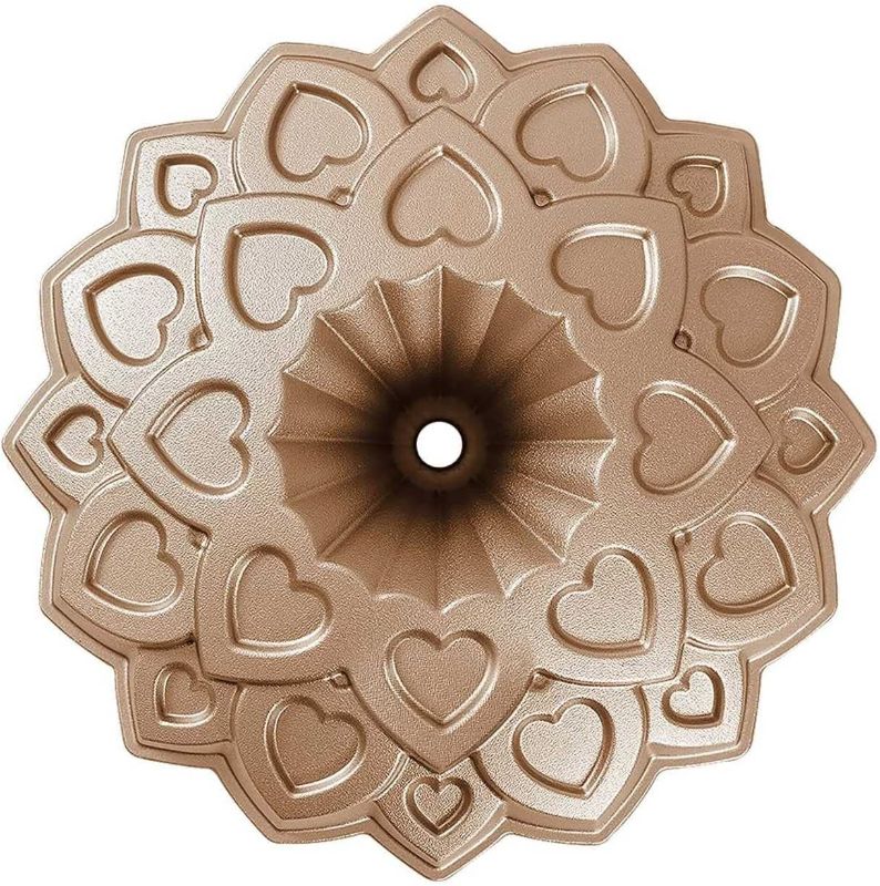 Photo 2 of Baker's Secret Bundt Cake Pan, Amour, Perfect for Bundt Cakes, Die Cast Aluminum Cake Pans, 10.1Cups capacity, 2 Layers Non-stick Coating For Easy Release, Cake Pan - (Amour)
