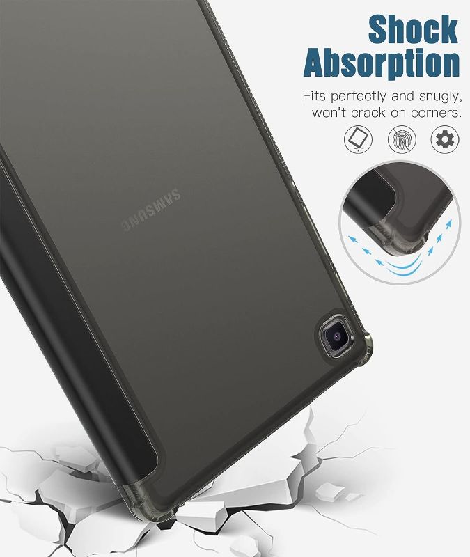 Photo 2 of TiMOVO Case for Samsung Galaxy Tab A7 Lite 8.7 2021 (SM-T220/ T225/T227), Slim Soft TPU Translucent Frosted Back Protective Cover Shell Fit Samsung Galaxy Tab A7 Lite 8.7 inch Tablet 2021, Black
