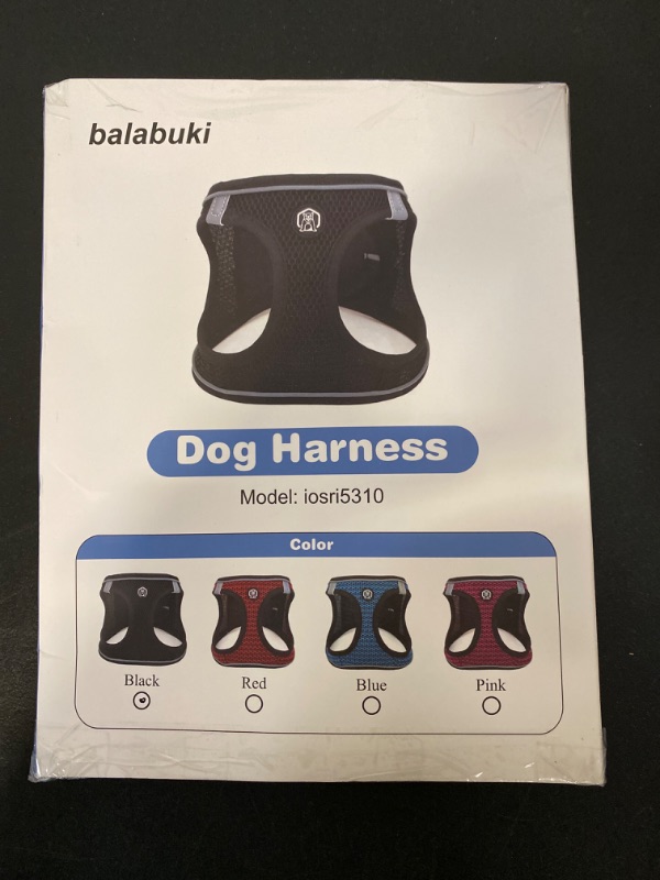 Photo 5 of Balabuki Dog Harness Vest for Small and Medium Dogs No Pull, Easy Walk Soft Step in Escape Proof Reflective Harness and Leash Set, L Black
