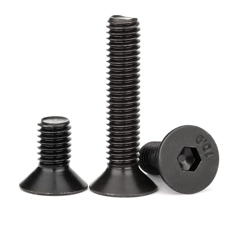 Photo 1 of M10-1.5 x 30mm Flat Head Socket Cap Screws,Alloy Steel Grade 10.9, DIN 7991,Black Oxide, Allen Hex Drive,Hex Socket Drive, Fully Thread 15Pcs
