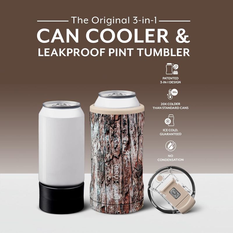 Photo 2 of BrüMate Hopsulator Trio 3-in-1 Insulated Can Cooler for 12oz / 16oz Cans + 100% Leak Proof Tumbler with Lid | Can Coozie Insulated for Beer, Soda, and...
