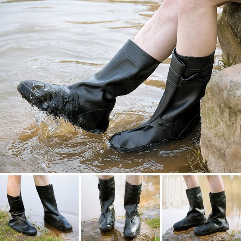 Photo 3 of Tachitali Waterproof Shoe Covers for Rain and Snow Boot Covers Waterproof Reusable & Foldable, Non-Slip
