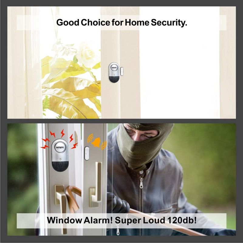 Photo 3 of Door Window Alarm 2 Pack Noopel Home Security Sensor Burglar Anti-Theft 120DB Alarm with Batteries Included - DIY Easy to Install (2)
