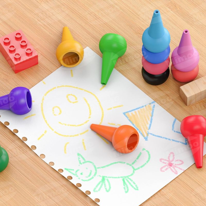 Photo 1 of Mimoo Finger Crayons for Toddlers, 12 Colors Finger Paint Palm Grip Crayons for Babies Toddler Crayons Washable Finger Paint Crayons, Kids, Children, Boys and Girls
