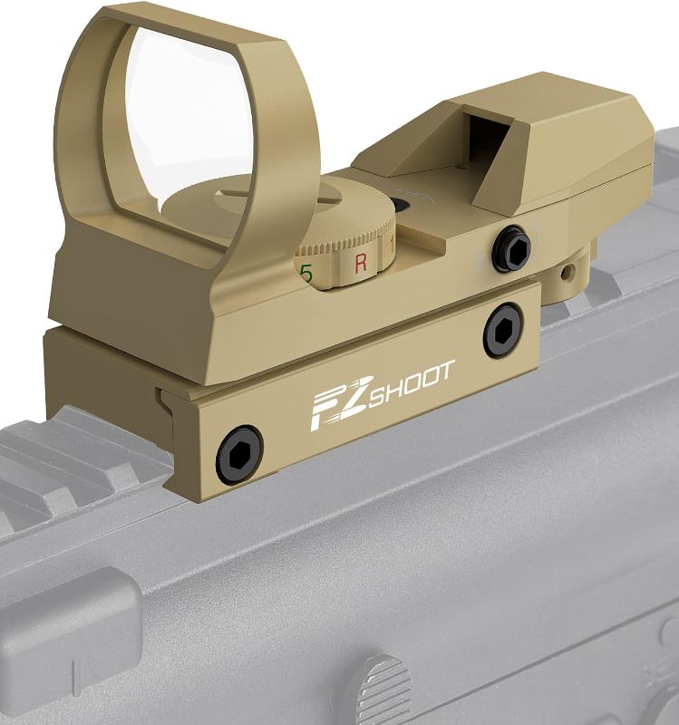 Photo 2 of EZshoot Red Green Dot Gun Sight Scope Reflex Sight, 4 Adjustable Reticles Holographic Optic with 20mm Rail Mount
