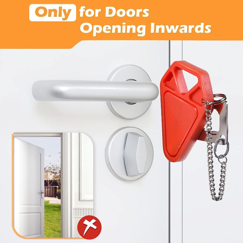 Photo 2 of Travel Door Lock for Hotel Rooms Apartment Locks Home Security Defender Door Lock Latch Extra Door Locker from Inside Hotel Safety Door Locks for Travelers Portable Lock for Door Security Devices
