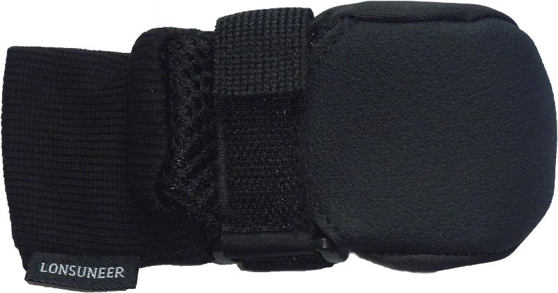 Photo 4 of LONSUNEER Paw Protector Dog Boots Set of 4 Breathable Soft Sole and Nonslip Color Black in 5 Sizes- SIZE M
