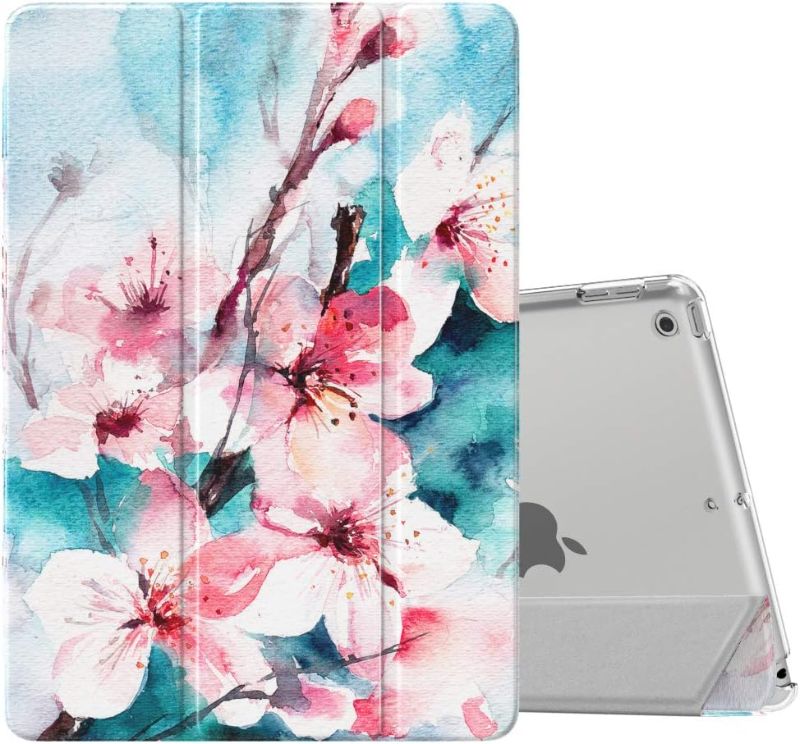 Photo 1 of MoKo Case for iPad 10.2 iPad 9th Generation 2021/ iPad 8th Generation 2020/ iPad 7th Generation 2019, Slim Stand Hard Back Shell Smart Cover Case for iPad 10.2 inch, Auto Wake/Sleep, Peach Blossom
