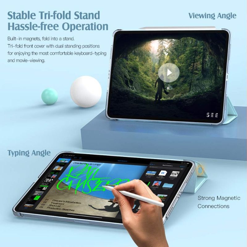 Photo 2 of MoKo Universal Case for 7.9" iPad iPad Air/iPad Pro/Samsung Galaxy Tab/Lenovo Tab M10 Tablet, Slim 360 Degree Rotatable Back Cover Folio Case, with Stand & Side Pocket, Black
