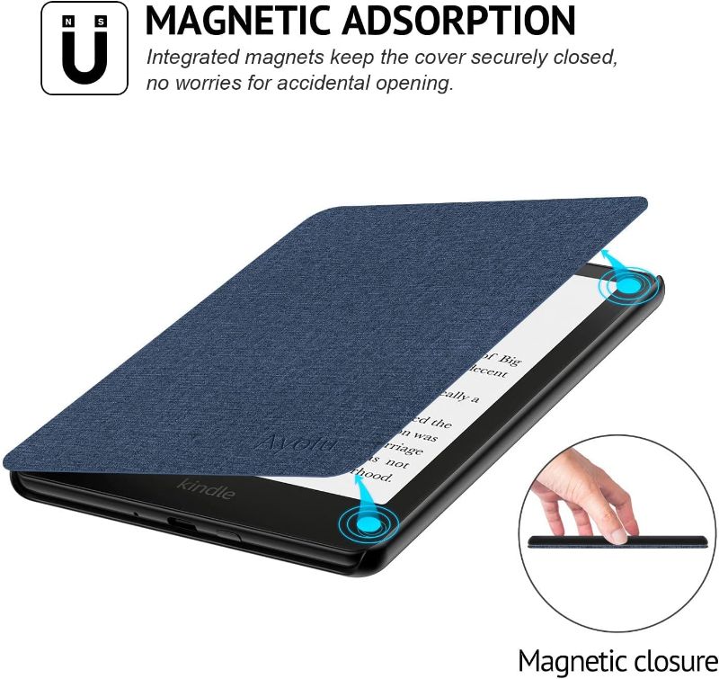 Photo 3 of MOKO Case for All-New 6.8" Kindle Paperwhite (11th Generation - 2021 Release), Durable Smart Cover with Auto Sleep/Wake, Only Fit 2021 Kindle Paperwhite or Signature Edition, Dark Blue
