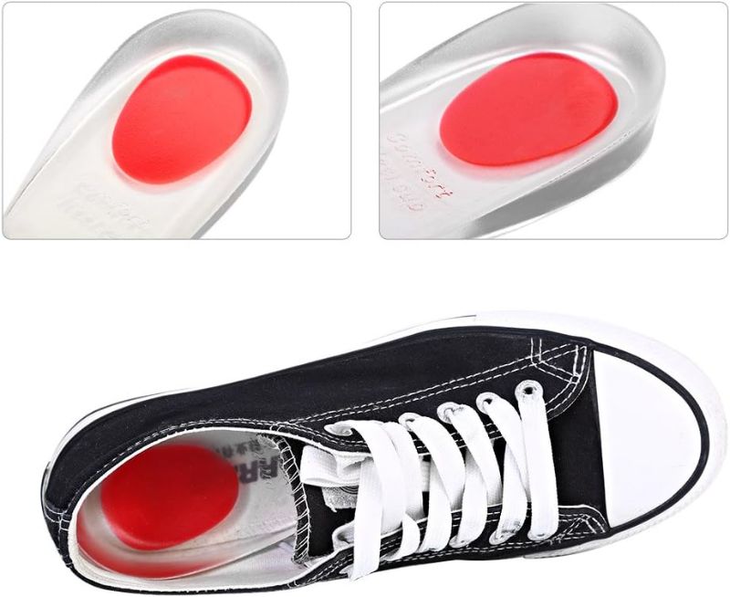 Photo 2 of ZLMC Silicone Gel Heel Cups- Pair of Heel Cushion Shoe Inserts Plantar Fasciitis Inserts - Silicone Gel Heel Pads for Heel Pain, Bone Spur & Achilles Pain (Red)
