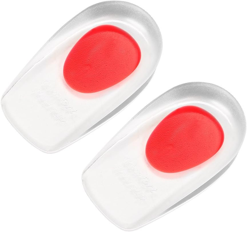 Photo 1 of ZLMC Silicone Gel Heel Cups- Pair of Heel Cushion Shoe Inserts Plantar Fasciitis Inserts - Silicone Gel Heel Pads for Heel Pain, Bone Spur & Achilles Pain (Red)
