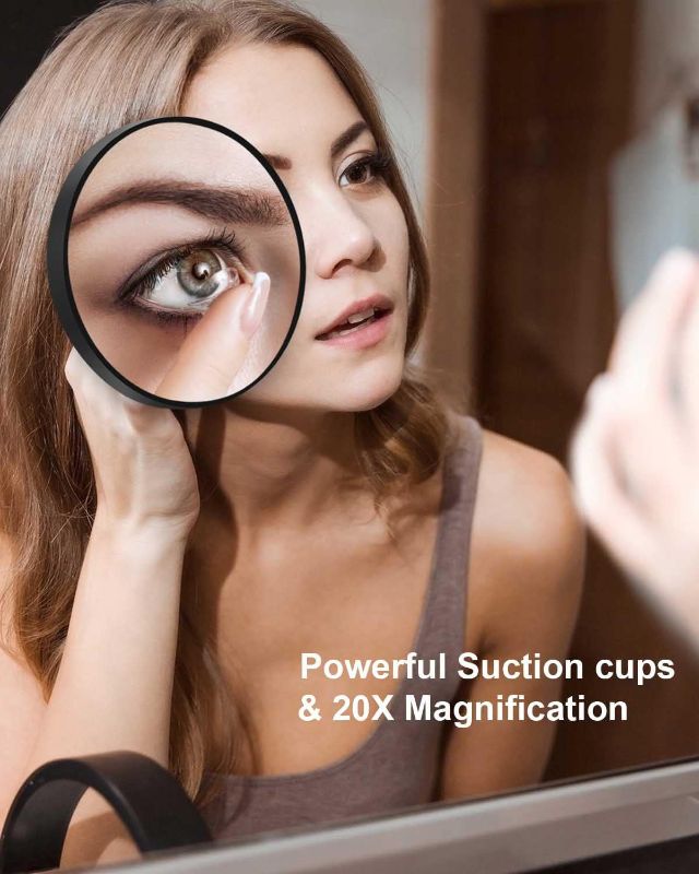 Photo 2 of MIYADIVA- Magnifying Mirror and Eyebrow Tweezers Kit, 3.5" Two Suction Cups Magnifier Travel Set
