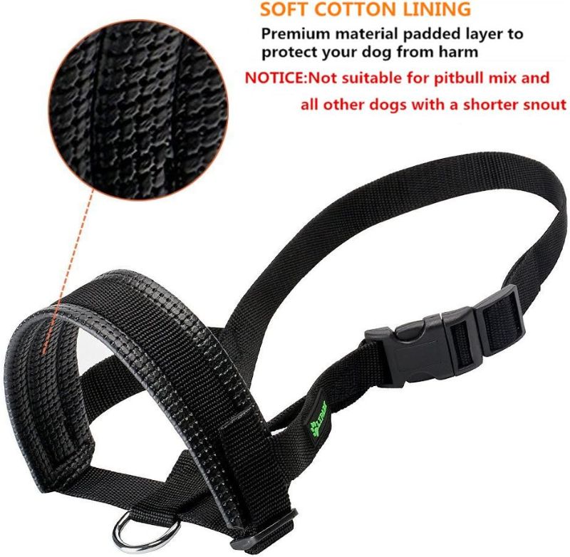 Photo 2 of Nylon Dog Muzzle for Small,Medium,Large Dogs Prevent from Biting,Barking and Chewing,Adjustable Loop(Size M /Black)
