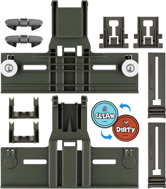 Photo 1 of Upgraded W10350375 W10712395 Dishwasher Top Rack Adjuster Parts for Whirlpool WDTA50SAHZ0 Dishwasher Parts WDT750SAHZ0 WDT730PAHZ0 Upper Rack Parts,For Kenmore 665 Dishwasher Top Rack Parts(11 Packs)
