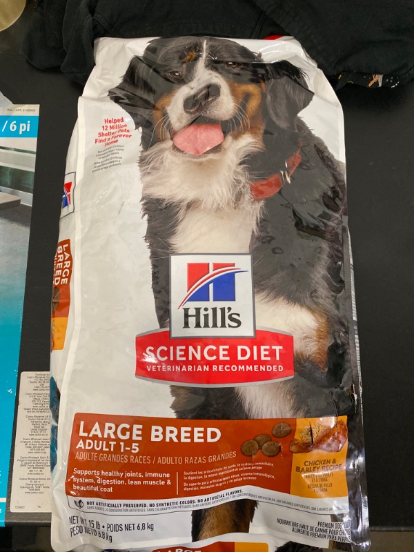 Photo 2 of Hill's Science Diet Dry Dog Food, Adult, Large Breed, Chicken & Barley Recipe, 15 lb. Bag
