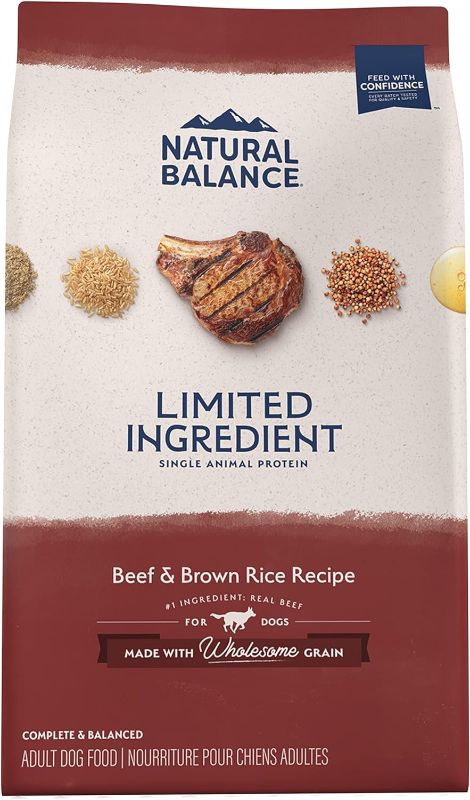 Photo 1 of Natural Balance Limited Ingredient Adult Dry Dog Food with Healthy Grains, Beef & Brown Rice Recipe, 24 Pound 