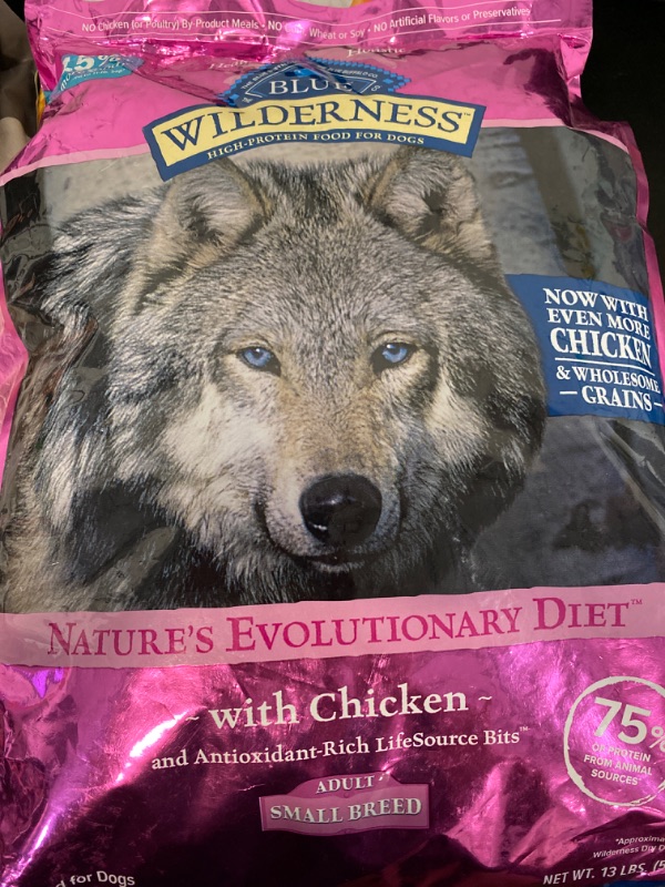 Photo 2 of Blue Buffalo Wilderness High Protein Natural Small Breed Adult Dry Dog Food plus Wholesome Grains, Chicken 13 lb bag
