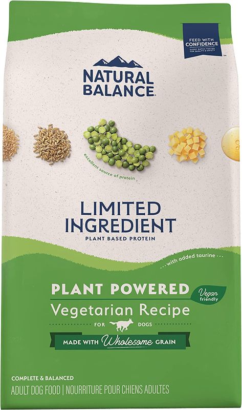 Photo 1 of Natural Balance Limited Ingredient Adult Dry Dog Food with Vegan Plant Based Protein and Healthy Grains, Vegetarian Recipe, 24 Pound 