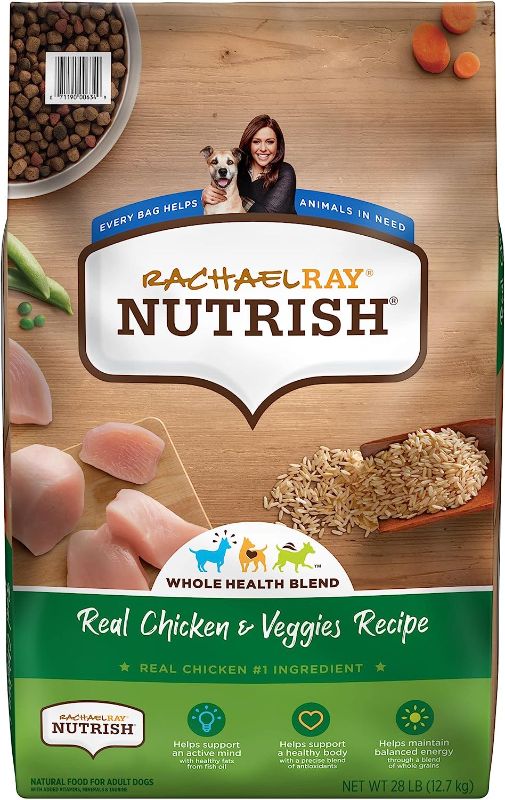 Photo 1 of Rachael Ray Nutrish Premium Natural Dry Dog Food, Real Chicken & Veggies Recipe, 28 Pounds (Packaging May Vary)
