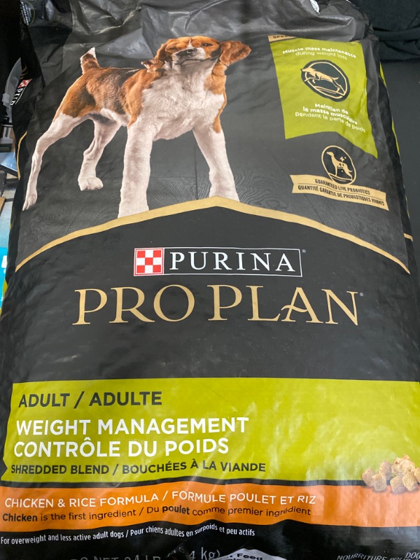 Photo 2 of Purina Pro Plan Weight Management Dog Food, Shredded Blend Chicken & Rice Formula - 34 lb. Bag
