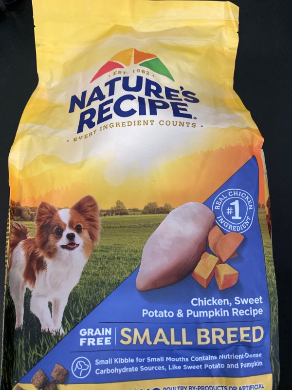 Photo 2 of Nature?s Recipe Dry Dog Food, Grain Free Small Breed Chicken, Sweet Potato & Pumpkin Recipe, 4 lb. Bag
