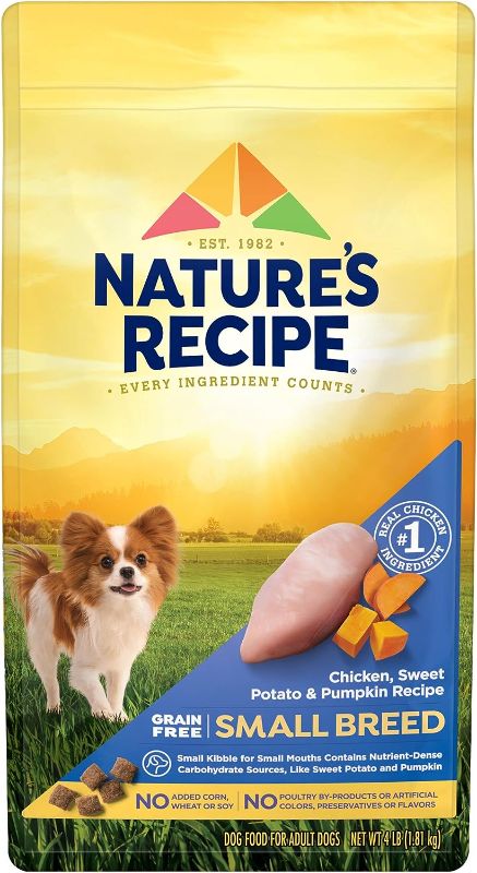 Photo 1 of Nature?s Recipe Dry Dog Food, Grain Free Small Breed Chicken, Sweet Potato & Pumpkin Recipe, 4 lb. Bag
