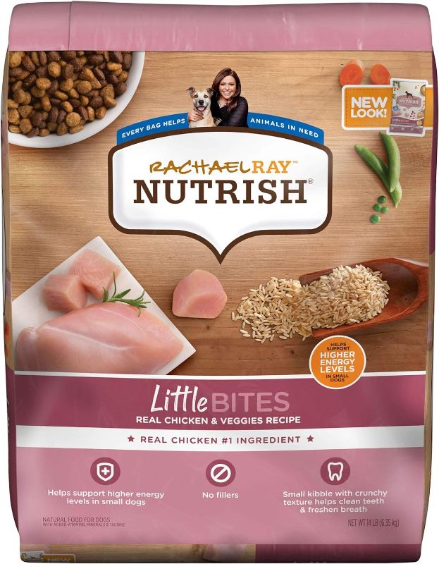 Photo 1 of Rachael Ray Nutrish Little Bites Dry Dog Food, Chicken & Veggies Recipe for Small Breeds, 14 Pound Bag
