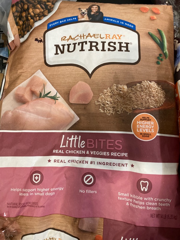 Photo 2 of Rachael Ray Nutrish Little Bites Dry Dog Food, Chicken & Veggies Recipe for Small Breeds, 14 Pound Bag
