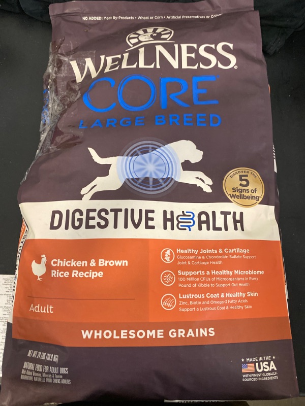 Photo 2 of Wellness CORE Digestive Health Large Breed Chicken & Brown Rice Dry Dog Food, 4 Pound Bag
