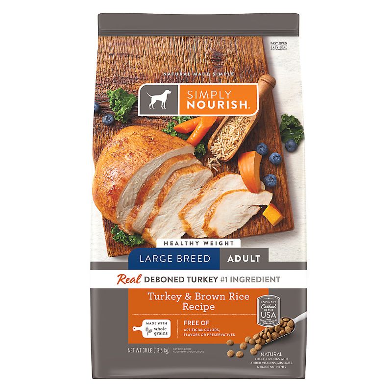 Photo 1 of Simply Nourish Healthy Weight Turkey & Brown Rice Recipe Large Breed Adult Dry Dog Food 30 lb